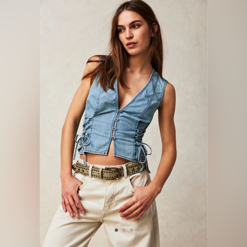 Free People - Lala Lace Up Vest